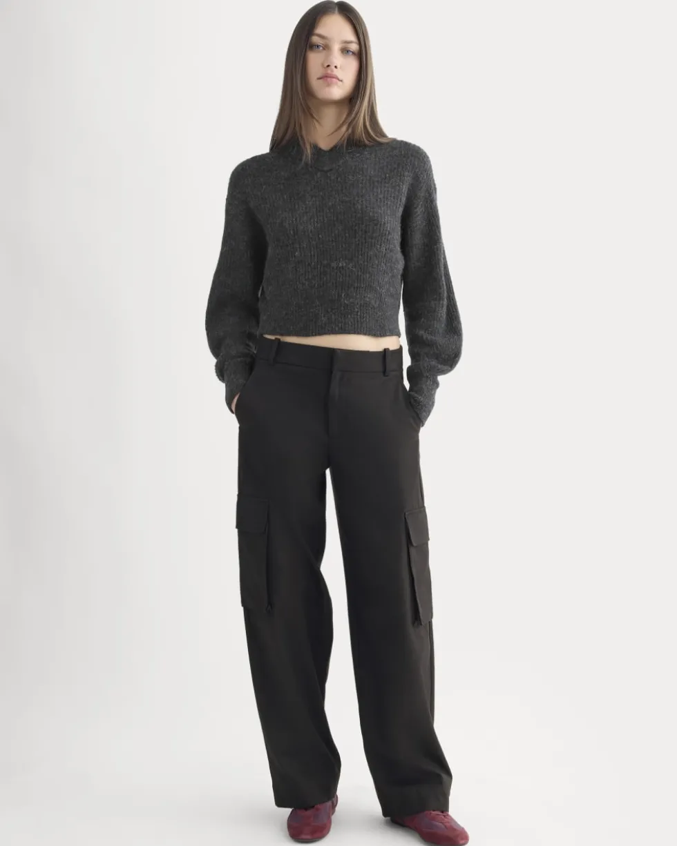 Cropped Cocoon Sweater in Alpaca