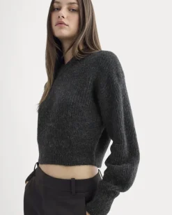 Cropped Cocoon Sweater in Alpaca