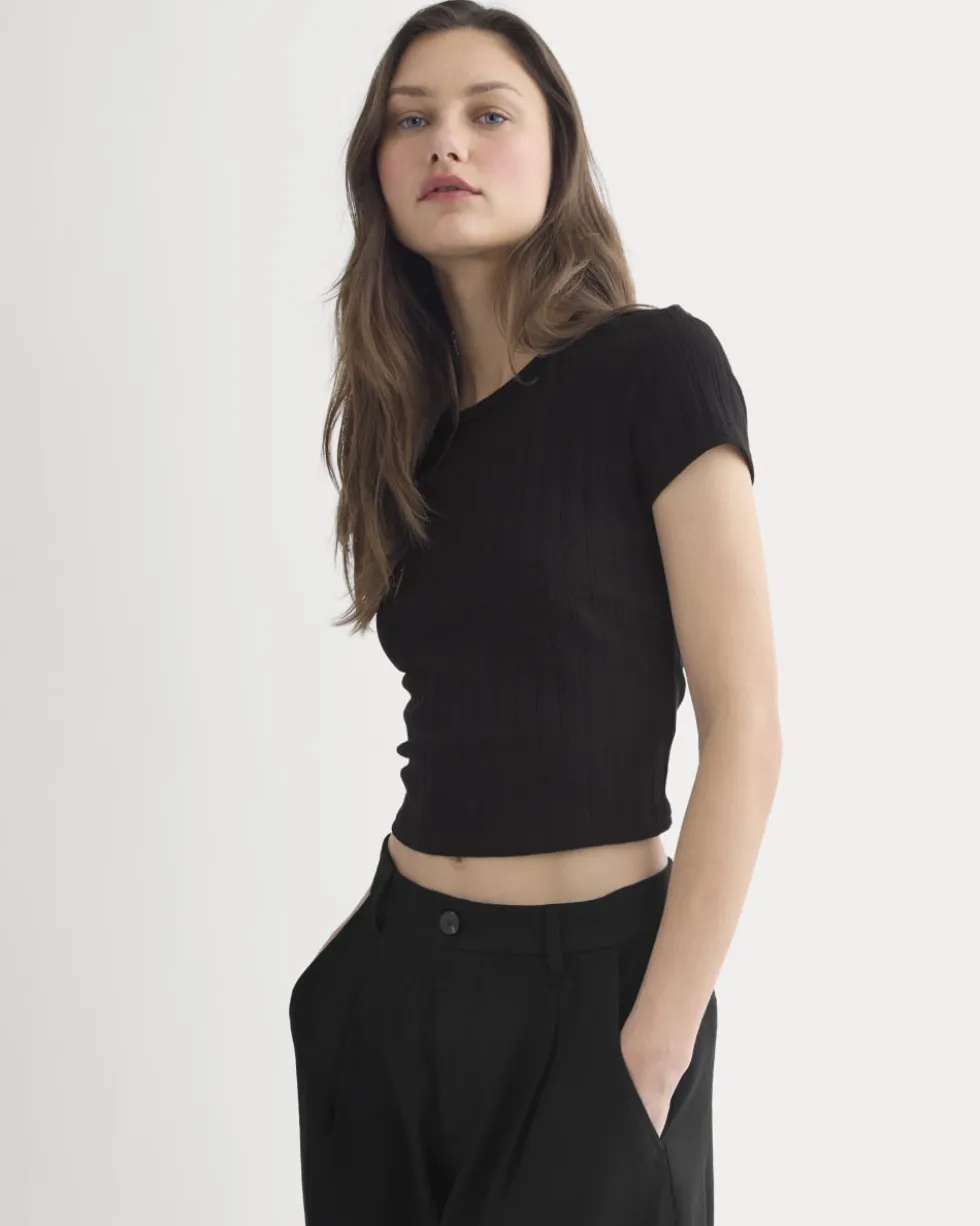 Cropped Crew in Pointelle