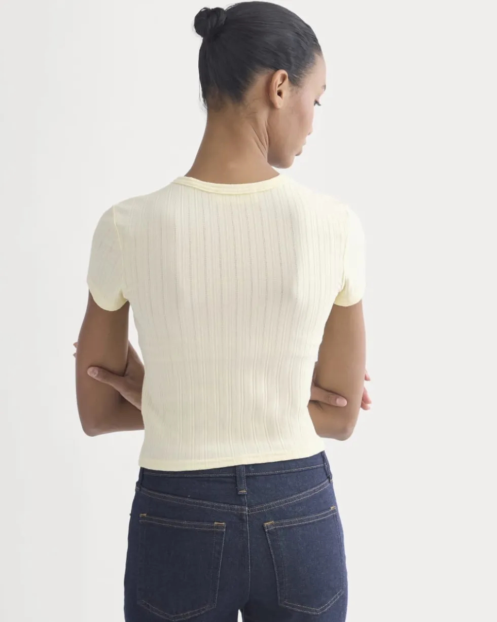Cropped Crew in Pointelle