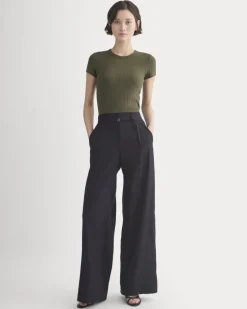 Cropped Crew in Pointelle