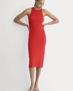 Cutaway Ribbed Midi Dress
