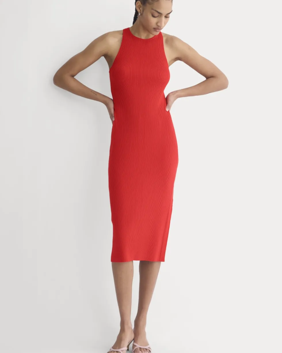 Cutaway Ribbed Midi Dress