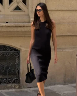 Cutaway Ribbed Midi Dress
