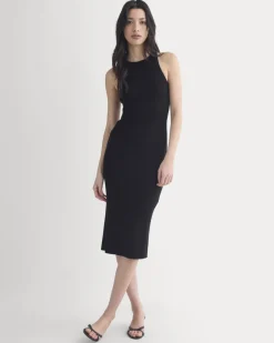 Cutaway Ribbed Midi Dress