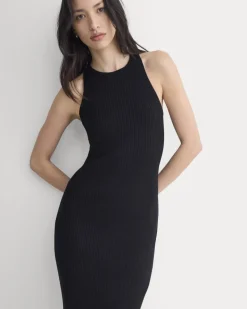 Cutaway Ribbed Midi Dress