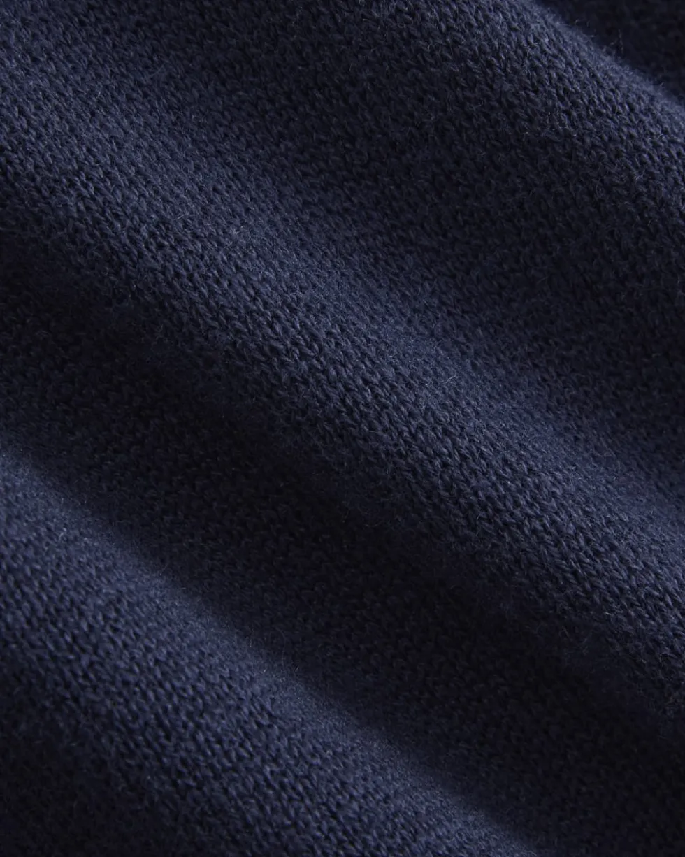 Deep V-Neck Cardigan in Cotton Merino