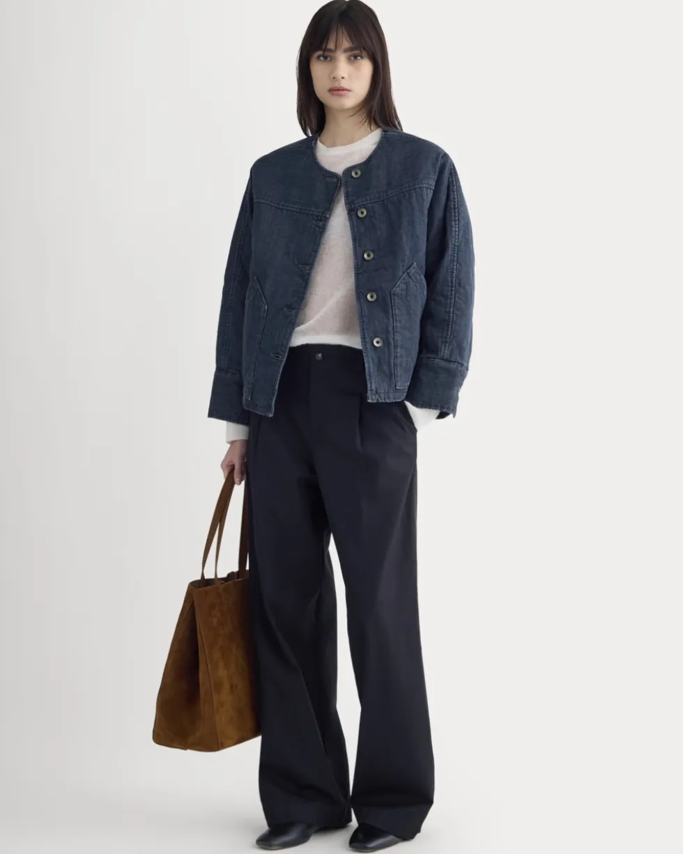 Denim Quilted Barrel Jacket