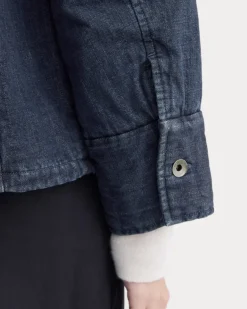 Denim Quilted Barrel Jacket