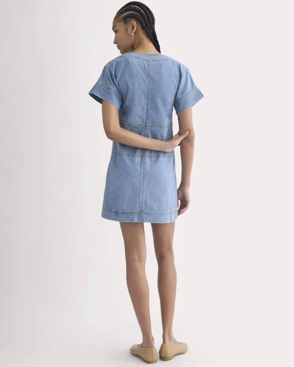 Denim Short-Sleeve Dress
