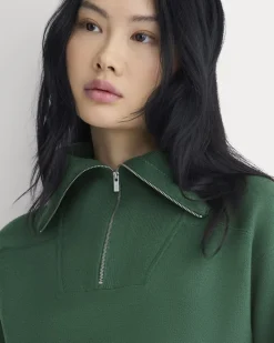 Double Knit Half-Zip in Cotton Merino