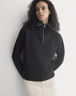Double Knit Half-Zip in Cotton Merino