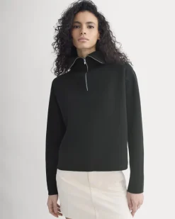 Double Knit Half-Zip in Cotton Merino