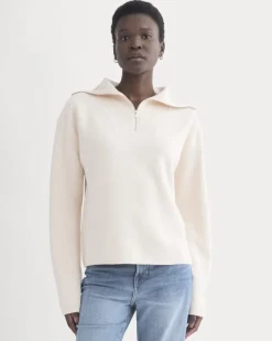 Double Knit Half-Zip in Cotton Merino