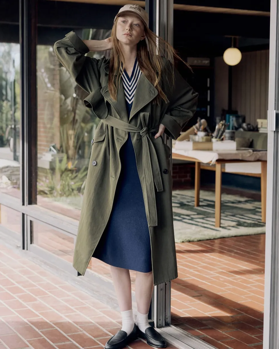Drapey Twill Trench