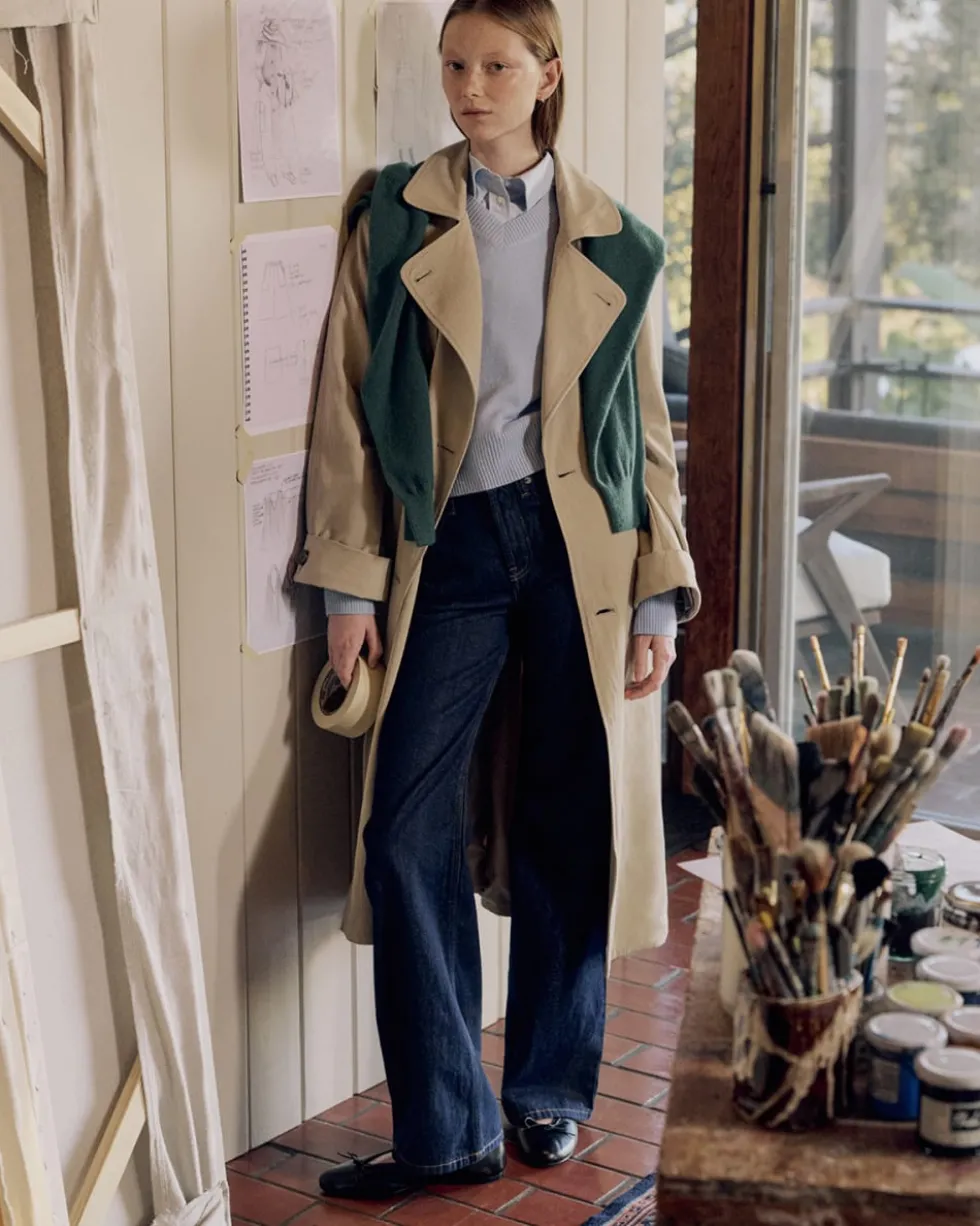 Drapey Twill Trench