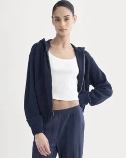Full-Zip Hoodie in Wool Cashmere