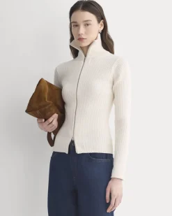 Full-Zip Ribbed Jacket in Everyday Cotton