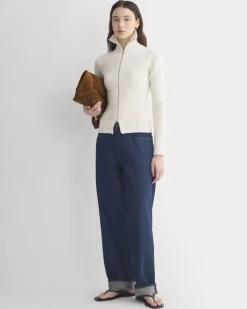 Full-Zip Ribbed Jacket in Everyday Cotton