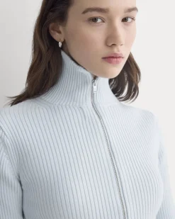 Full-Zip Ribbed Jacket in Everyday Cotton