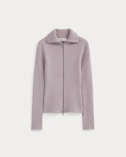 Full-Zip Ribbed Jacket in Everyday Cotton