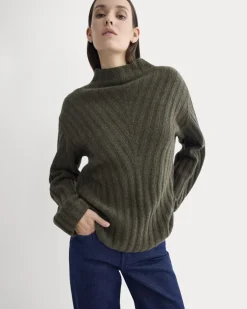 Funnel-Neck Sweater in Wool Cashmere