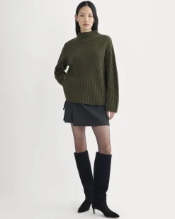Funnel-Neck Sweater in Wool Cashmere