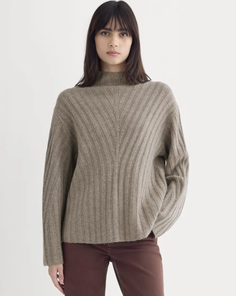Funnel-Neck Sweater in Wool Cashmere