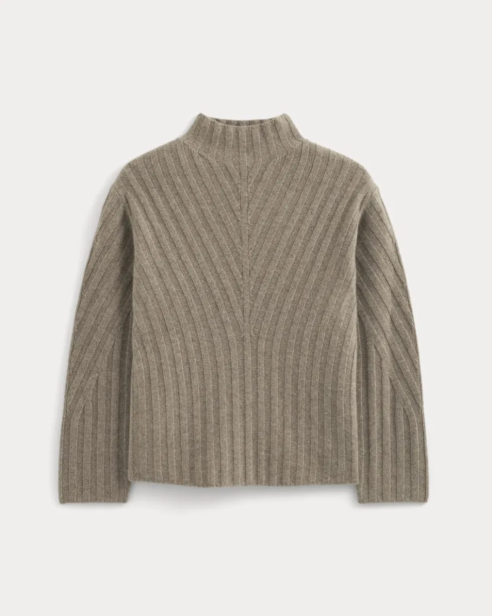 Funnel-Neck Sweater in Wool Cashmere