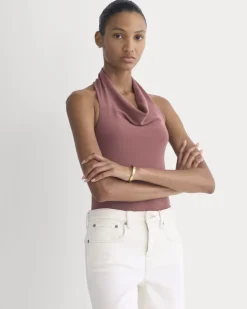 Halter Cowlneck Top in Butterknit