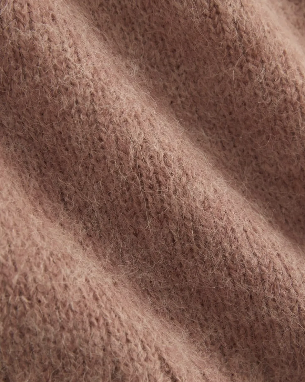 High V Cropped Cardigan in Alpaca