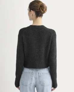 High V Cropped Cardigan in Alpaca