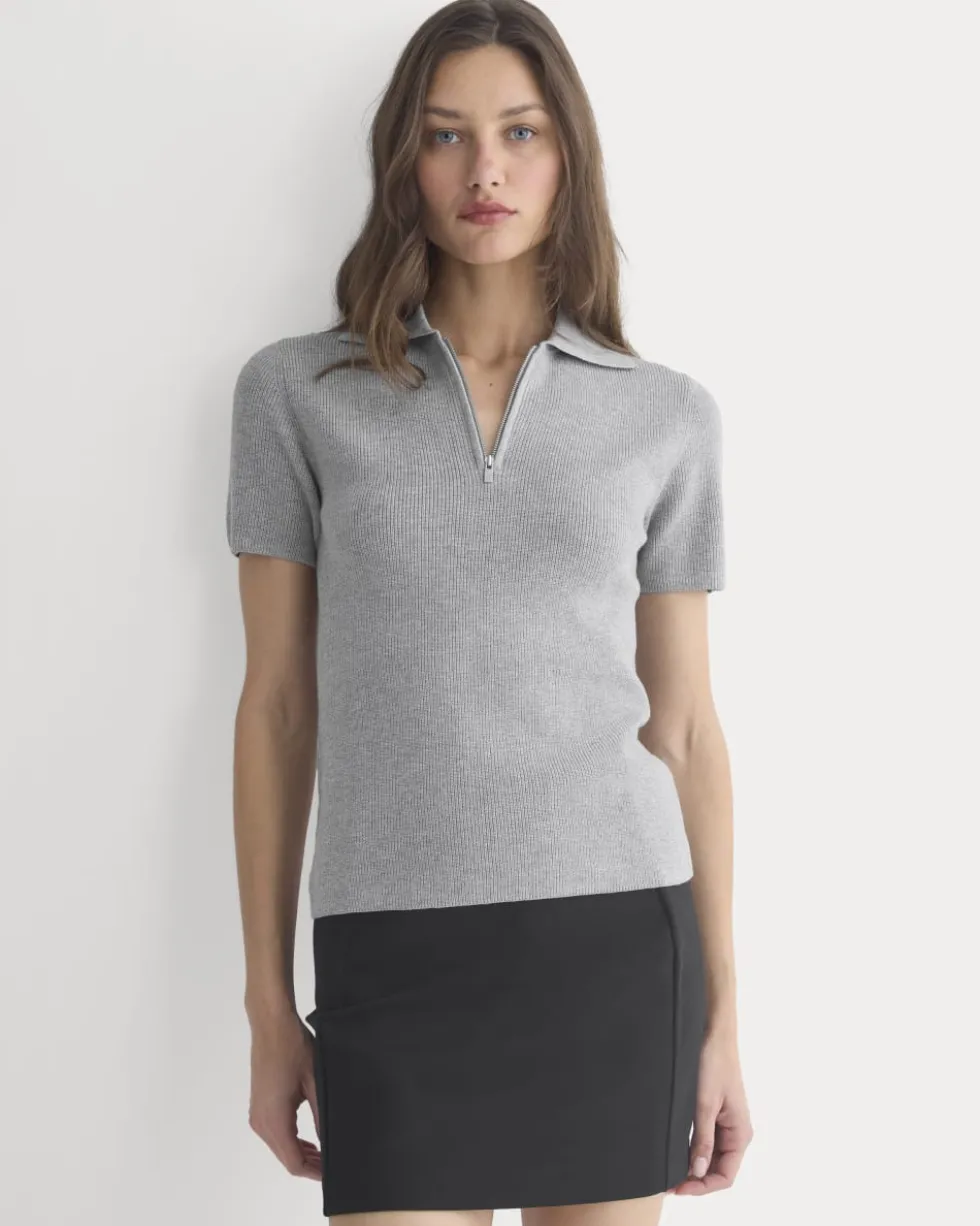 Knit Quarter-Zip Polo