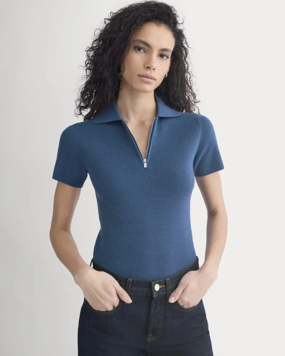 Knit Quarter-Zip Polo