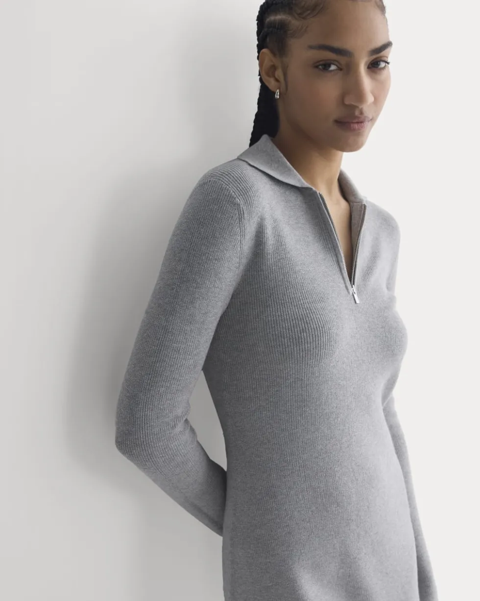 Knit Quarter-Zip Polo Dress