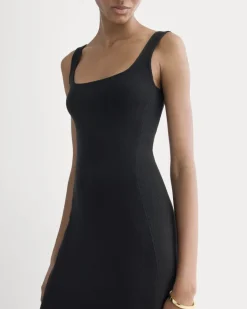 Knit Square-Neck Midi Dress
