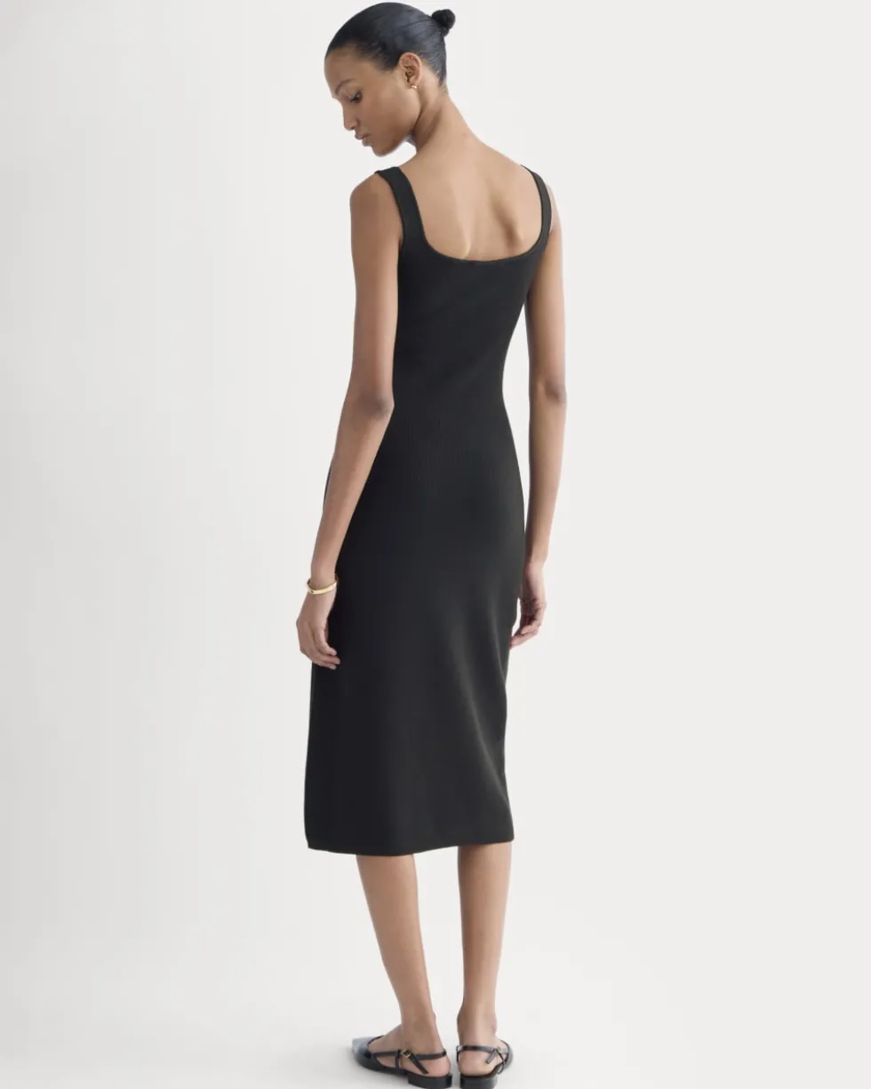 Knit Square-Neck Midi Dress
