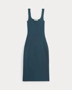 Knit Square-Neck Midi Dress