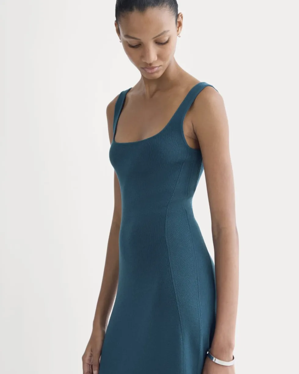 Knit Square-Neck Midi Dress