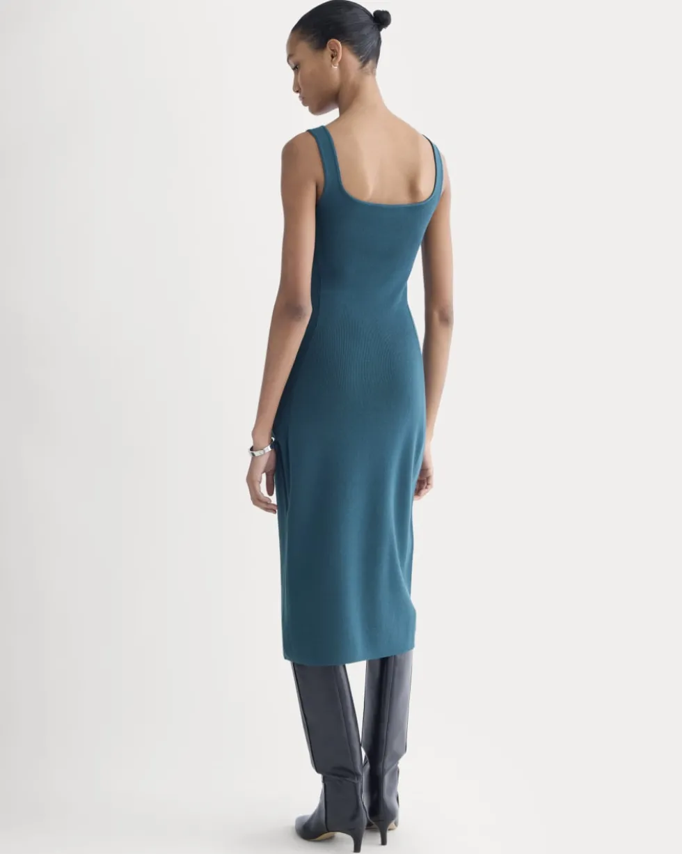Knit Square-Neck Midi Dress