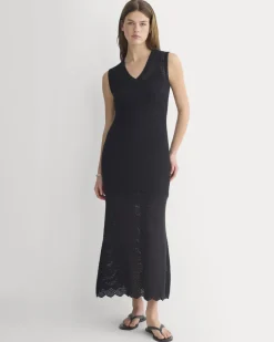 Lace Knit Maxi Sweater Dress