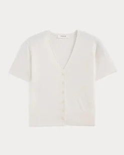 Lace Trim Cardigan in Fine Linen