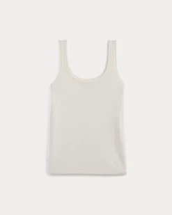 Lace-Trimmed Tank in Fine Linen