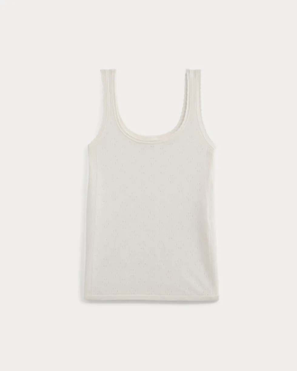 Lace-Trimmed Tank in Fine Linen