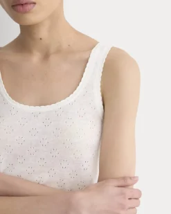 Lace-Trimmed Tank in Fine Linen