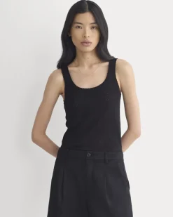Lace-Trimmed Tank in Fine Linen
