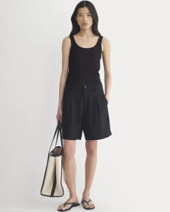 Lace-Trimmed Tank in Fine Linen