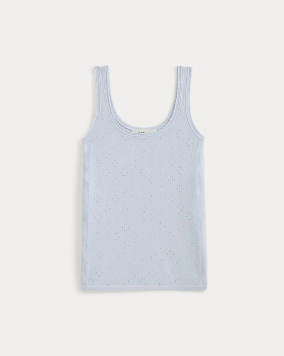Lace-Trimmed Tank in Fine Linen