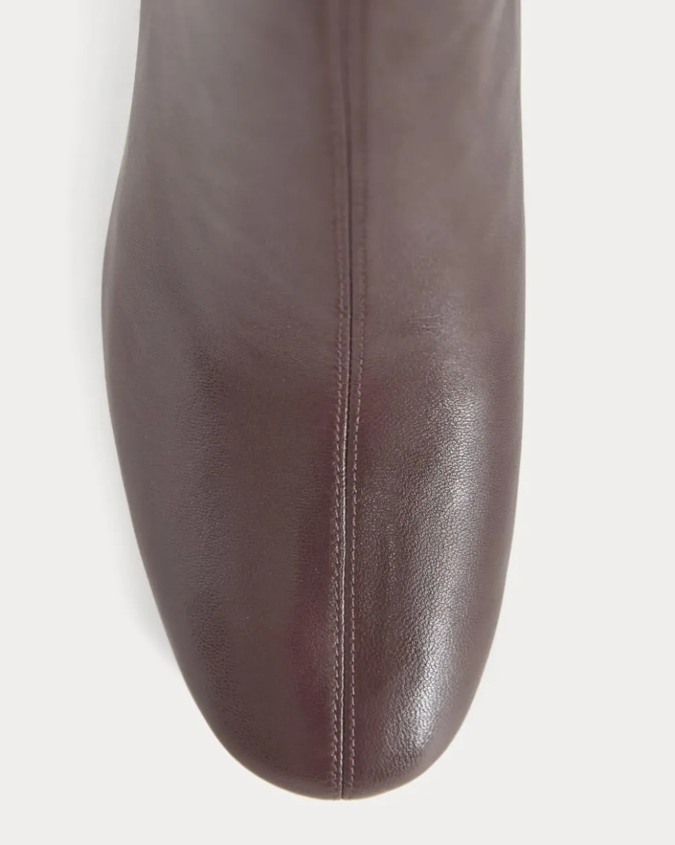 Leather Curved-Heel Boot