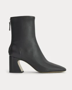 Leather Curved-Heel Boot